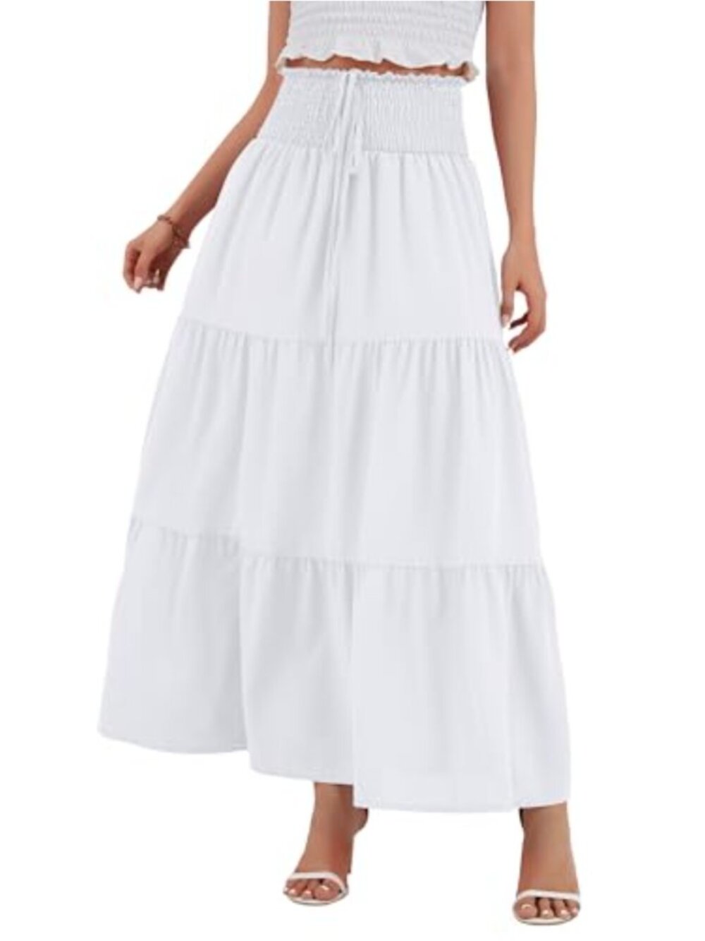 Women's Chiffon Tiered Maxi Skirt 2-in-1 Convertible Boho Beach Skirt S-XL